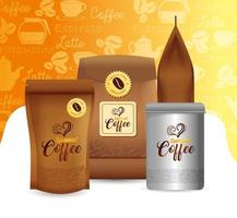 Coffee mockup set for package design vector