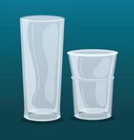 Transparent empty glasses mockup vector