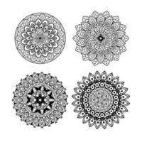 floral mandala ornament set vector