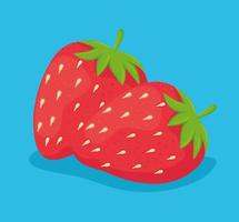 Delicious and healthy strawberries vector