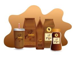 Coffee mockup set for package design vector