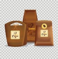 Coffee mockup set for package design vector