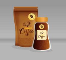 Coffee mockup set for package design vector