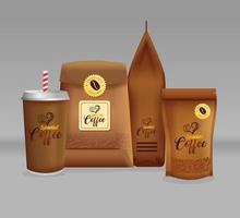 Coffee mockup set for package design vector