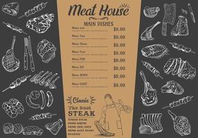 Steak menu for restaurant and cafe. Food flyer. vector