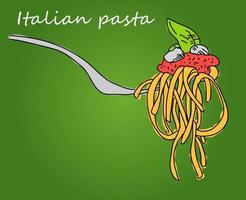 italian spaghetti. Food menu design. vector