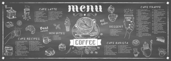 Coffee house menu. Restaurant cafe menu. vector