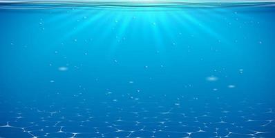 Realistic blue underwater. 3D illustration. vector