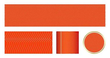 Salmon fillet texture, fish pattern. vector