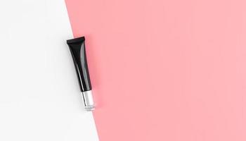 Black bottle or tube mockup of beauty product photo