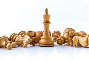 Wooden chess pieces photo