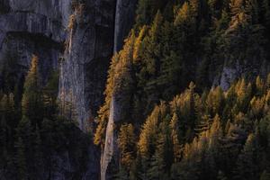 Rocky mountains in an autumn scene photo