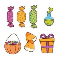 Halloween candy set vector