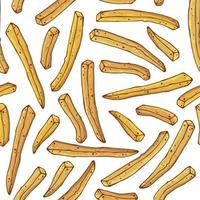 Vector pattern on the fast food theme french fries