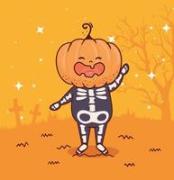 Pumpkin for happy halloween celebration vector