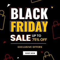 Black friday shopping sale with bag icons