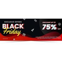 Black friday sale banner discount vector