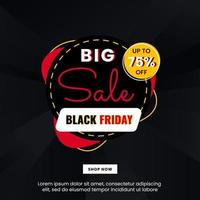 Big sale banner for black friday season vector