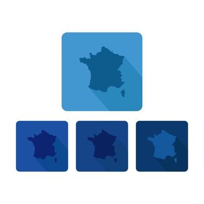 France Map Set On White Background