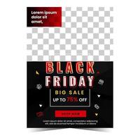 Black friday template poster with photo vector