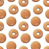 Pattern of donuts decorated with powdered sugar vector