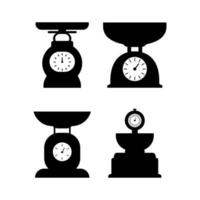 Set Of Kitchen Scale On White Background vector