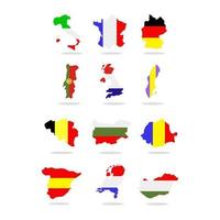 conjunto de mapas europeos vector