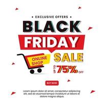 Modern black friday banner design template vector