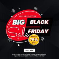 Big sale poster banner for black friday season vector