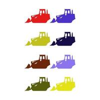 Set Of Excavator On White Background vector