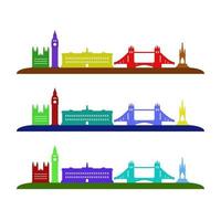 London Skyline Set On White Background vector