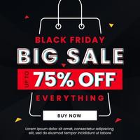 Big sale banner for black friday with bag icon vector