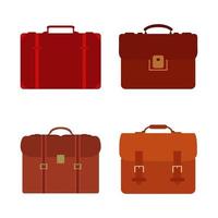 Set Of Work Suitcase On White Background vector