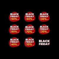 Black friday discount icon set vector