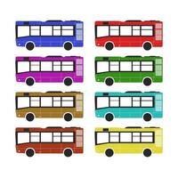 Set Of City Bus On White Background vector