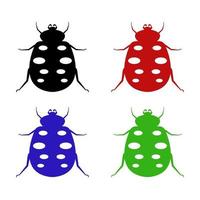 Set Of Ladybug On White Background vector