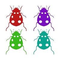 Set Of Ladybug On White Background vector