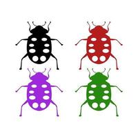 Set Of Ladybug On White Background vector