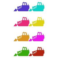 Set Of Excavator On White Background vector