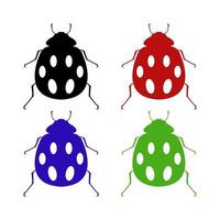 Set Of Ladybug On White Background vector