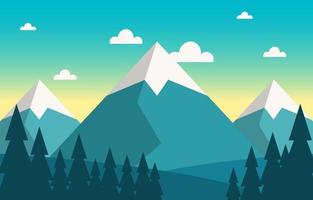 Calm Mountain Forest Nature Scene Illustration vector