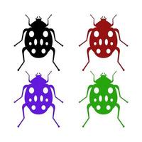 Set Of Ladybug On White Background vector