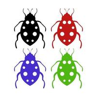 Set Of Ladybug On White Background vector