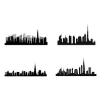Dubai skyline set vector
