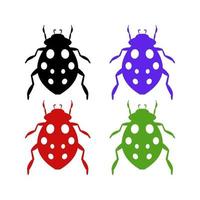 Set Of Ladybug On White Background vector