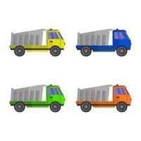 Set Of Trucks On White Background vector