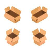 Isometric Box Set On White Background vector
