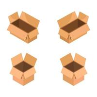 Isometric Box Set On White Background vector