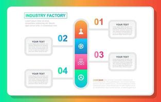 Infografía de negocios industriales con opciones de colores. vector