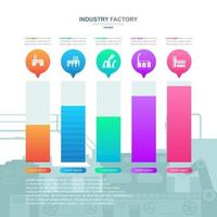 infografía de gráfico de barras de negocios industriales vector